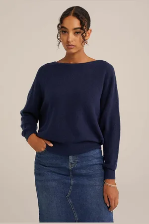 WE Fashion Knitted Pullover Navy Blue