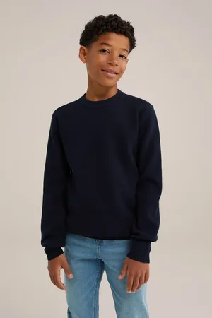 WE Fashion Knitted Pullover Dark Blue
