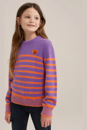 WE Fashion Knitted Pullover Purple