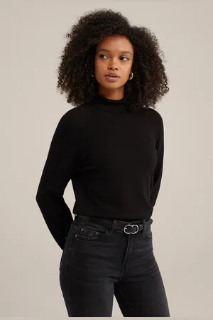 WE Fashion Knitted Pullover Black