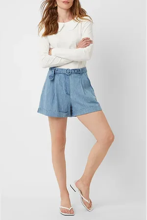 French Connection Novelty Collar Ls Rnd Nk Top White