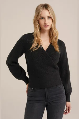 WE Fashion Wrap Cardigan Black