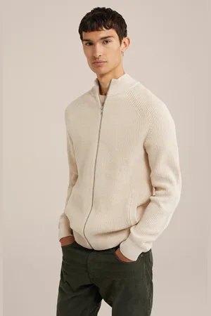 WE Fashion Cardigan With Zipper Off-white