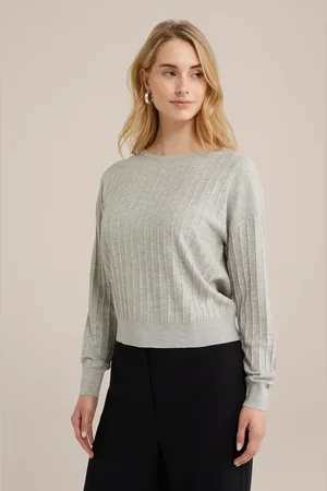 WE Fashion Knitted Pullover Light Grey