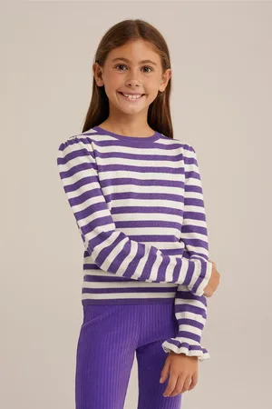 WE Fashion Knitted Pullover Purple