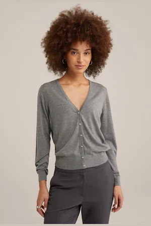WE Fashion Knitted Cardigan Light Grey