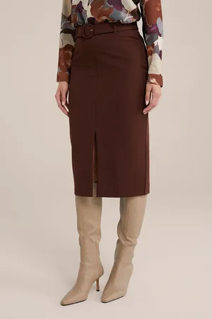 WE Fashion Skirt Medium Length Dark Brown
