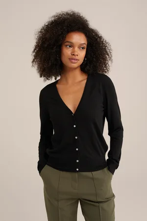 WE Fashion Knitted Cardigan Black