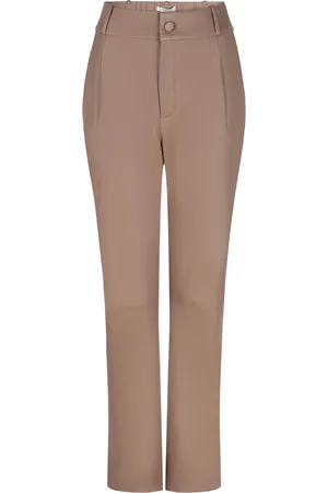 Dante 6 Farren Loose Leather Pants Pure Taupe