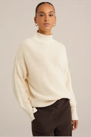 WE Fashion Knitted Pullover White