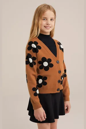 WE Fashion Knitted Cardigan Brown