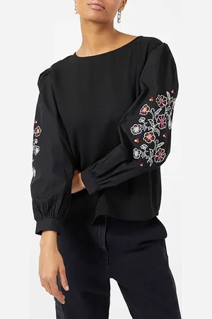 French Connection Ferne Crepe Ls Boat Nk Top Black
