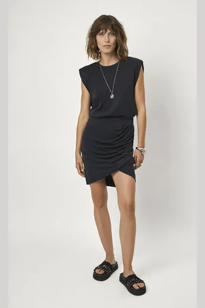 Dante 6 Talie Drapey Pleated Skirt Washed Black