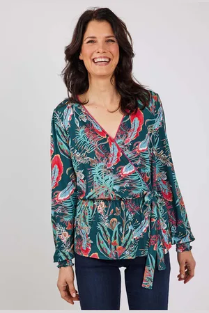 DIDI Wikkeltop Peach Mediterranea Green With Honolulu Print