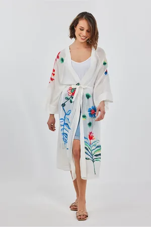 DIDI Kimono Botanic Spice Embro Offwhite With Botanic Spice Embro