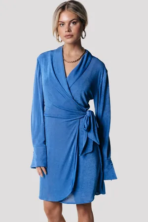 Colourful rebel Dorin Uni Wrap Dress Ls Vallarta Blue