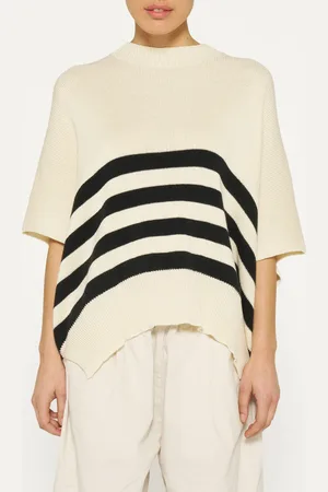 10 days Sleeveless Sweater Knit Stripes Light Safari