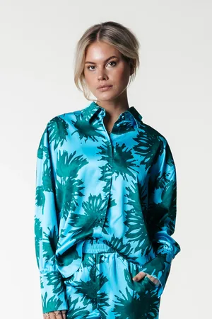 Colourful rebel Talia Flowers Blouse Mist Blue