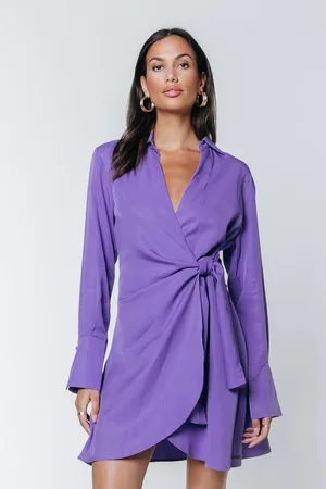 Colourful rebel Hette Uni Wrap Mini Dress Medium Purple