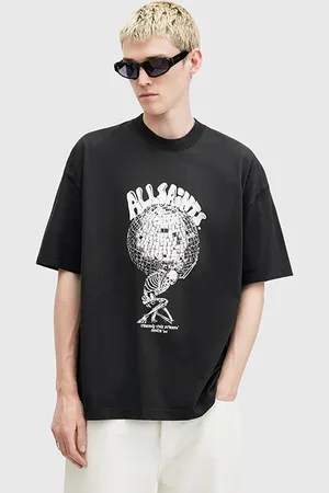 AllSaints Burden Ss Crew Washed Black