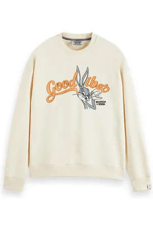 Scotch&Soda Bugs Bunny - Crewneck Sweat With Chest Artwork Ecru