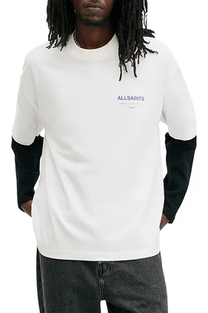 AllSaints Underground Ss Crew Ashen White/purple