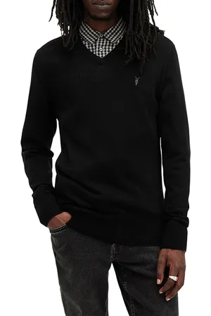 AllSaints Mode Merino Vneck Black