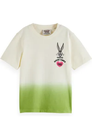 Scotch&Soda Bugs Bunny - Relaxed-fit Dip-dye Artwork T-shirt Lime