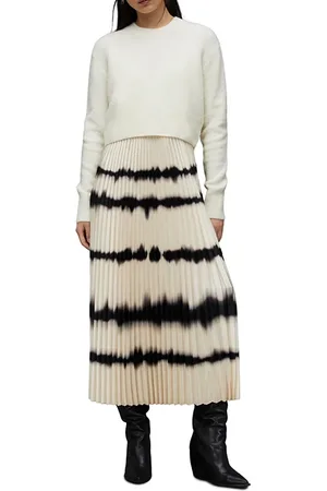 AllSaints Curtis Dress Chalk White/black