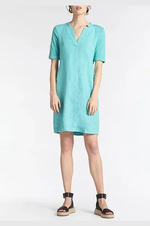 Sandwich Dress Woven Medium Blue Turquoise