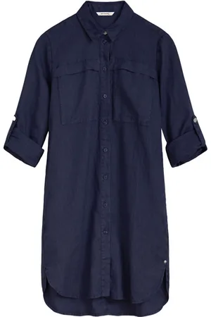Sandwich Blouse Woven Long Sleeves Navy