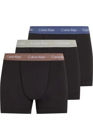 Calvin Klein 3 Pack Trunks - Cotton Stretch B- R Iris, Grey Heat, Dusty T