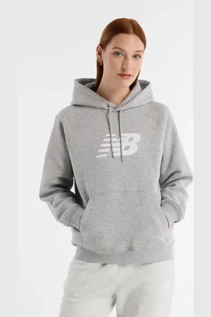 New Balance Wt43524ag Sport Fleece Logo Hoodie Athletic Grey