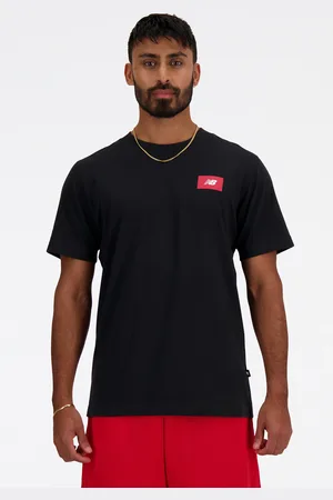 New Balance Mt41584bk Logo Ss T-shirt Black