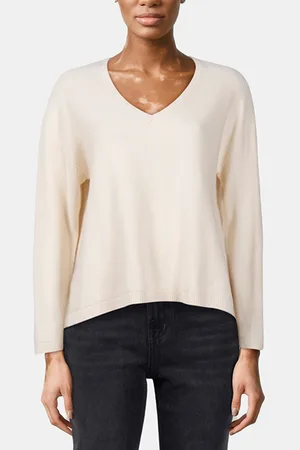 Reiss V-neck Knit Jumper Ivory
