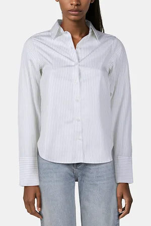 Reiss Stripe Button Down Shirt Sage/white