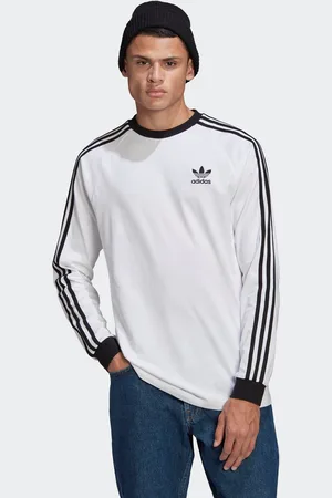 Adidas - originals - t-shirt met lange mouwen en drie strepen clearance in zwart