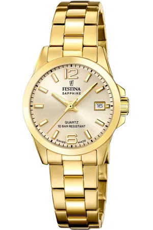 Festina Kwartshorloge Horloge, dameshorloge, Swiss Made, stalen band, analoog, dag