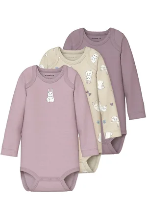 NAME IT Body NBFBODY 3P LS SUMMR SAND RABBIT NOOS (set, 3-delig)