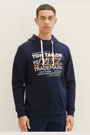 TOM TAILOR Hoodie met casual frontprint + borduursel