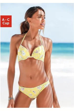 sunseeker Push-upbikinitop Ditsy met gehaakt randje