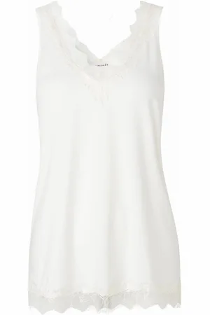 Rosemunde Shirt voor eronder Billie Tank Top met prachtige vintage kanten afwerking aan de v-hals en zoom
