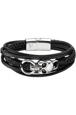 Bruno Banani Leren armband Sieraad cadeau armband doodshoofd, B4091B/20/00/21
