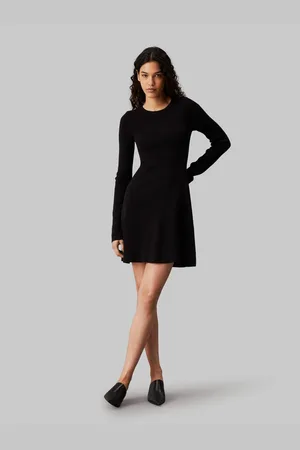 Calvin Klein Sweatjurk CK INTARSIA SWEATER DRESS