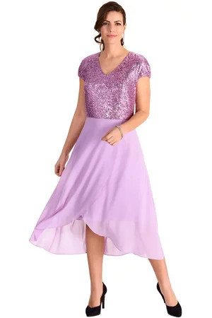 Hermann Lange Jurk met pailletten met verfijnde materiaalmix van pailletten en chiffon