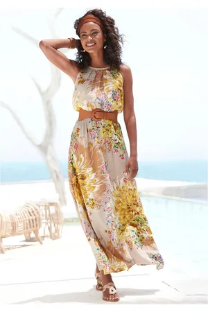 Lascana Maxi-jurk van geweven viscose in aloverprint, zomerjurk, strandjurk