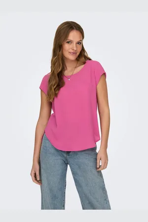 ONLY Blouse met korte mouwen ONLVIC S/S SOLID TOP NOOS PTM