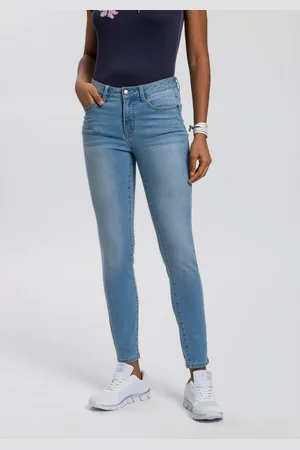 KangaROOS Slim fit jeans CROPPED HIGH WAIST SLIM FIT smalle pasvorm, skinny jeans, trendy used-wassing