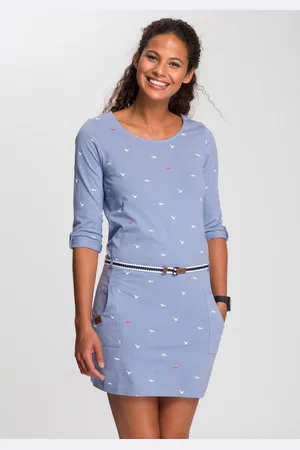KangaROOS Jerseyjurk figuurvolgende pasvorm, van katoenmix (set, Met een afneembare riem)