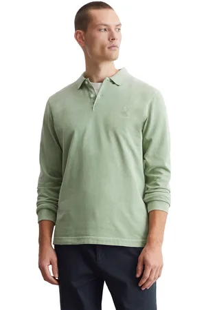 Marc O’ Polo Poloshirt met lange mouwen in washed-look